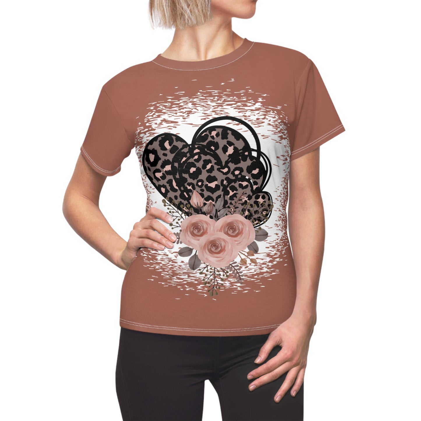 Leopard Heart Bouquet – ND Ranch Wife Signature Collection Tee