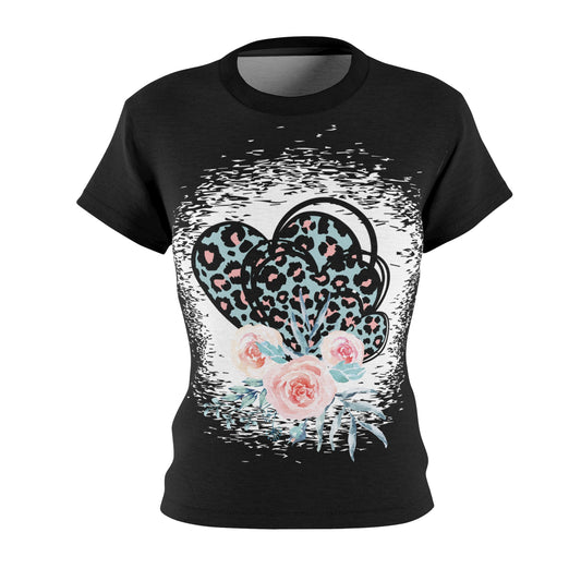 Turquoise Leopard Heart Bouquet – ND Ranch Wife Signature Collection Tee