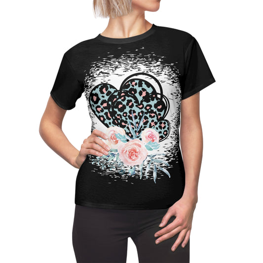 Turquoise Leopard Heart Bouquet – ND Ranch Wife Signature Collection Tee