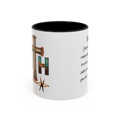Mug - Exclusive NDRW 'Faith' Design with Prayer - 11, 15oz