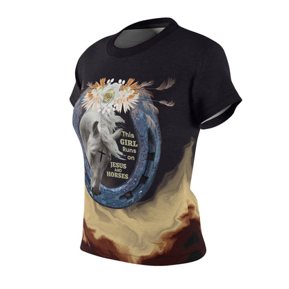 This Girl Runs on Jesus & Horses – ND Ranch Wife Signature Collection Tee