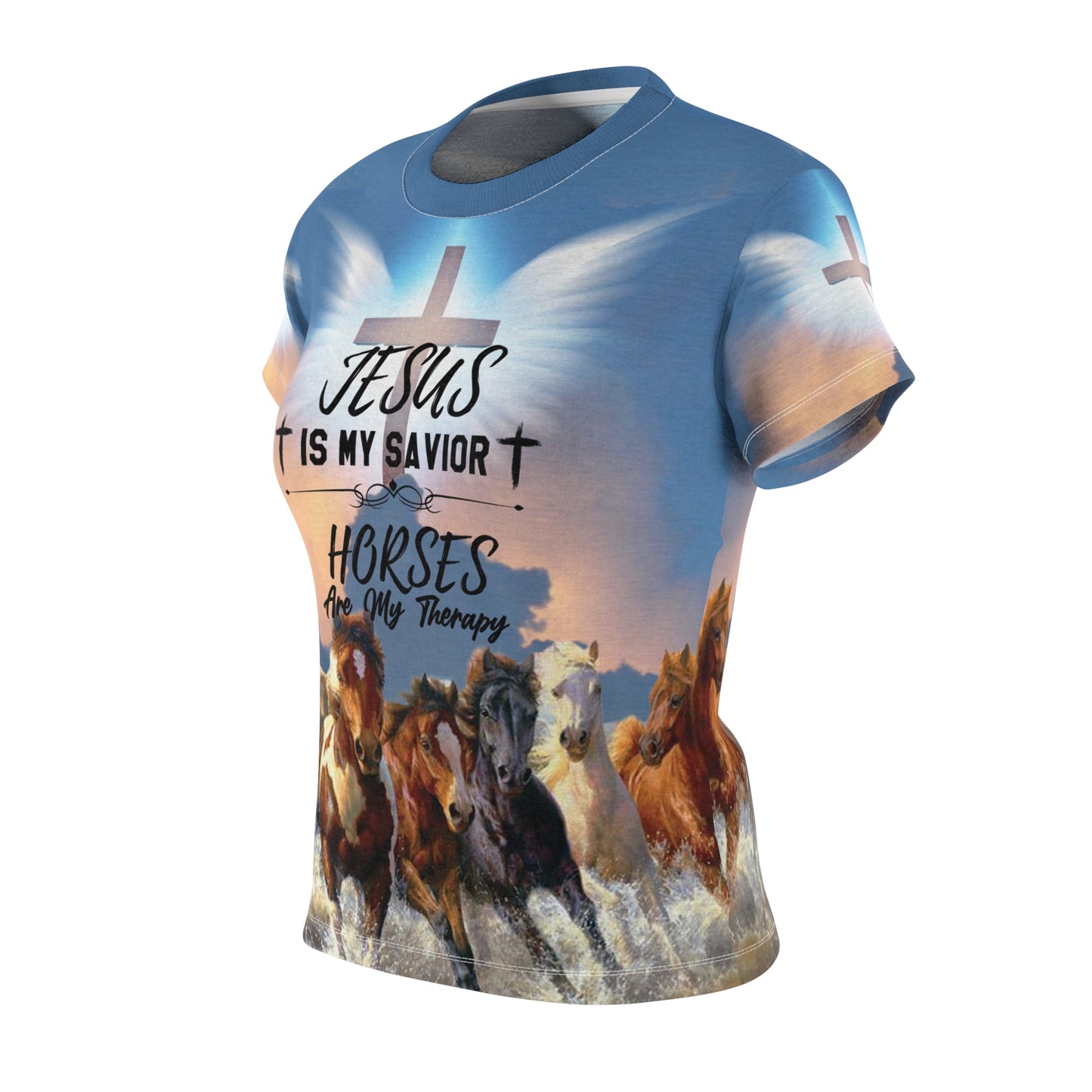 "Jesus is My Savior, Horses Are My Therapy" - ND Ranch Wife Signature Collection Tee