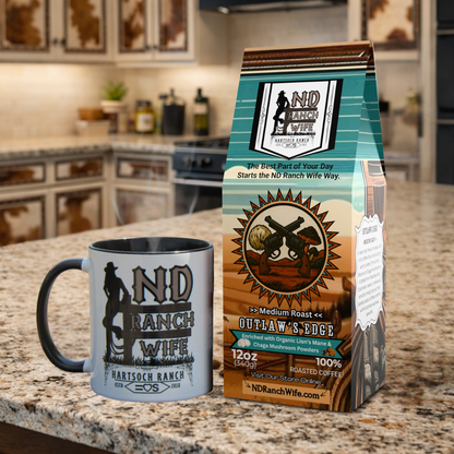 Outlaw’s Edge – Mushroom Coffee (Lion’s Mane & Chaga, Medium Roast, Smooth & Balanced) | ND Ranch Wife Coffee