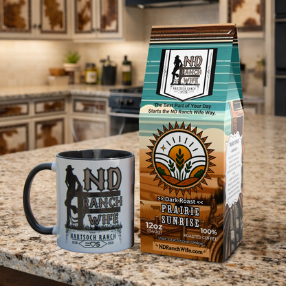 Prairie Sunrise – Low Acid Dark Roast Coffee (Smooth & Easy on the Stomach) | ND Ranch Wife Coffee